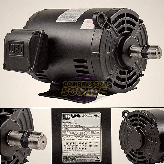 7.5 HP 3 Phase Electric Motor Air Compressor Duty 184T Frame 3500 RPM 3Ph WEG