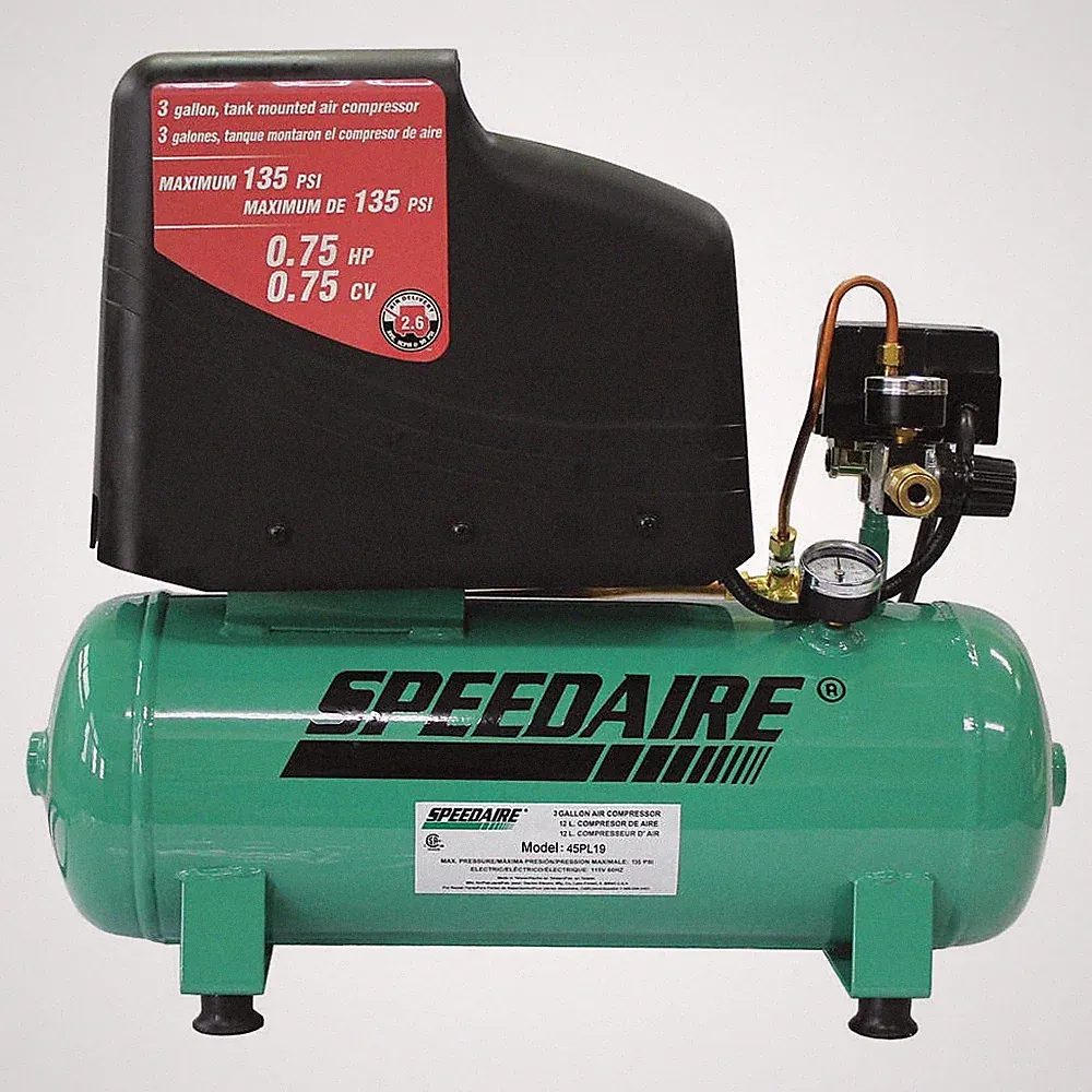 SPEEDAIRE 45PL19 Portable Air Compressor,3 gal, Hot Dog 45PL19